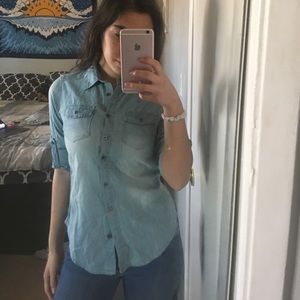 Jean button down blouse
